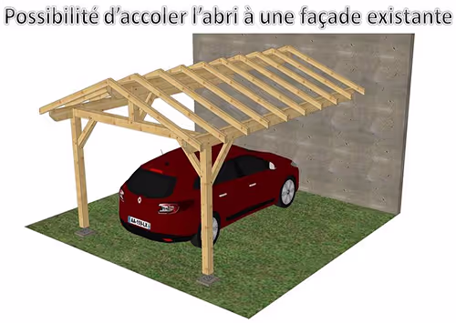 Carport en épicéa Puy Gris 2