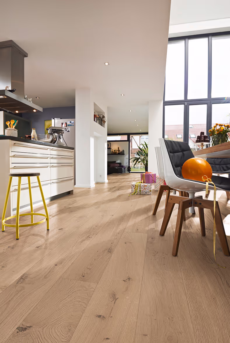 Lame de parquet contrecollé MEISTER Lindura HD 400 chêne Cream oak lively 3