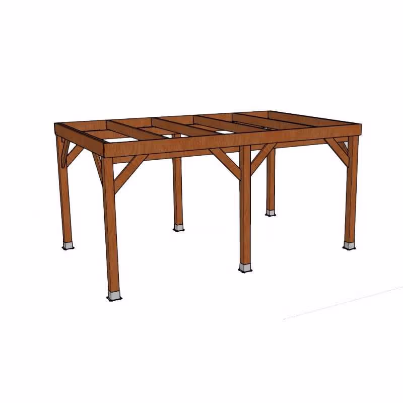 Solid Douglas Fir Timber Carport KIT Dim. 3.20 m x 5.10 m. Free Delivery FR 2