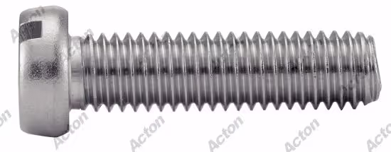 Slotted cylindrical head machine screw DIN 84, A2 stainless steel Acton 2