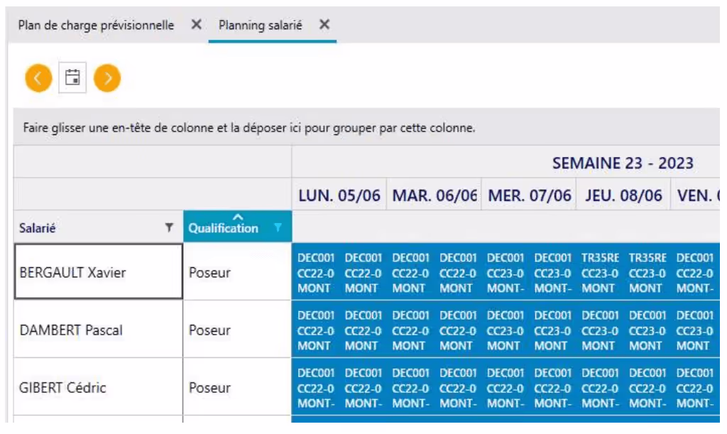 Module Planning projet et chantier de l'ERP Herakles 3
