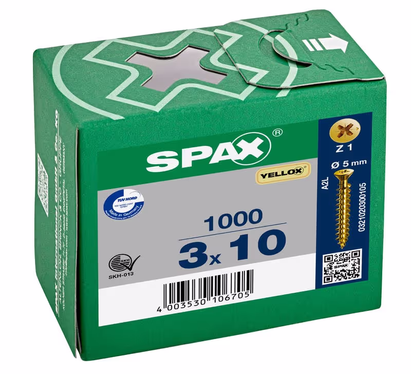 Vis universelle SPAX YELLOX tête fraisée Ø 3 mm 5