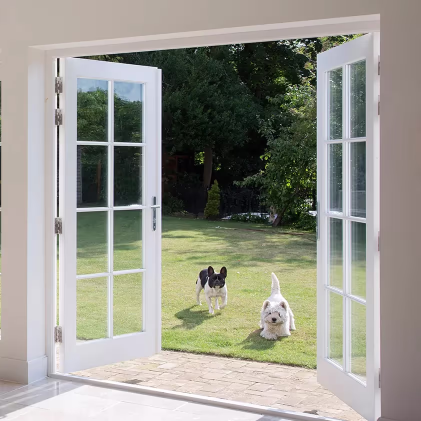 Extension of a listed property with Accoya French doors
