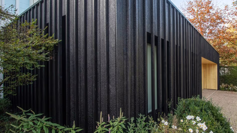 Charred timber cladding in the Netherlands