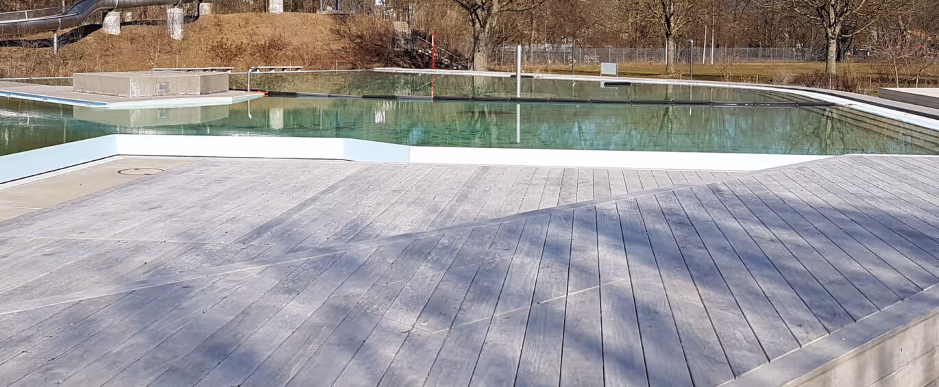 A public outdoor pool terrace at Schachen, Switzerland