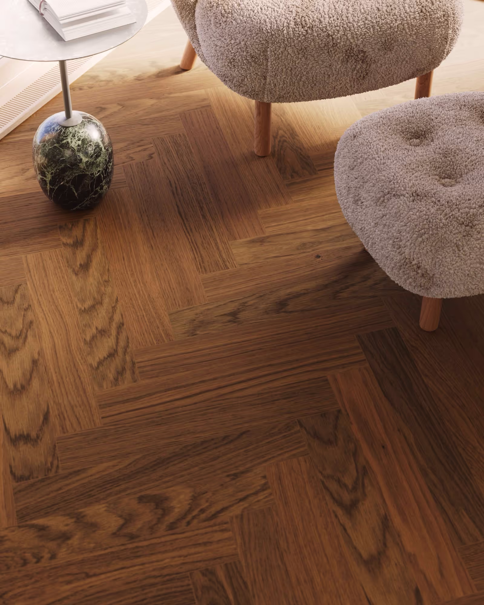 Parquet bâton rompu Bjelin Woodura Sandviken chêne Terra Brown moderne 3