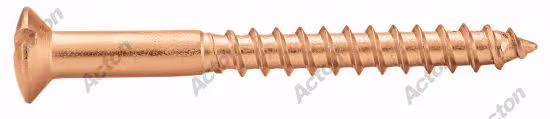 Slotted raised countersunk head wood screw DIN 95, brass Acton 2