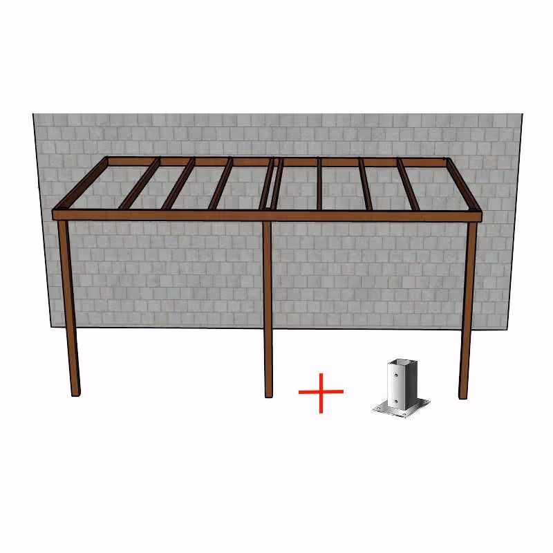 Lean-to Pergola / Carport KIT Douglas Fir Lightweight Structure 3m x 5m 2