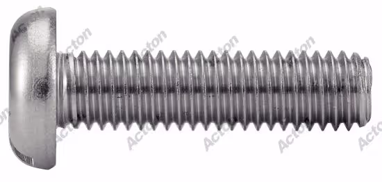 Wide slotted cylindrical head machine screw DIN 85, A2 stainless steel Acto A4 stainless steel 2
