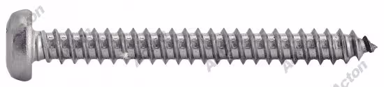 Wide cylindrical head six-lobe sheet metal screw form C, A4 stainless steel, ISO 2