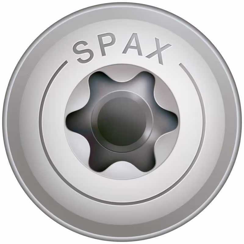 Vis à bois SPAX inox A2 tête disque Ø 6 mm TX filet partiel 3
