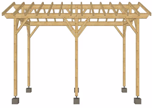 Carport en épicéa Roche Noir 4