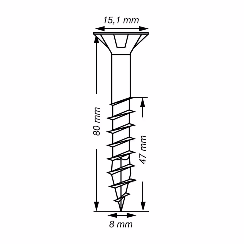 Vis à bois SPAX WIROX tête fraisée Ø 8 mm 5