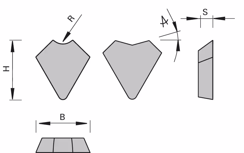HW replacement inserts for scrapers with 1 cutting edge, Scraper knives 2