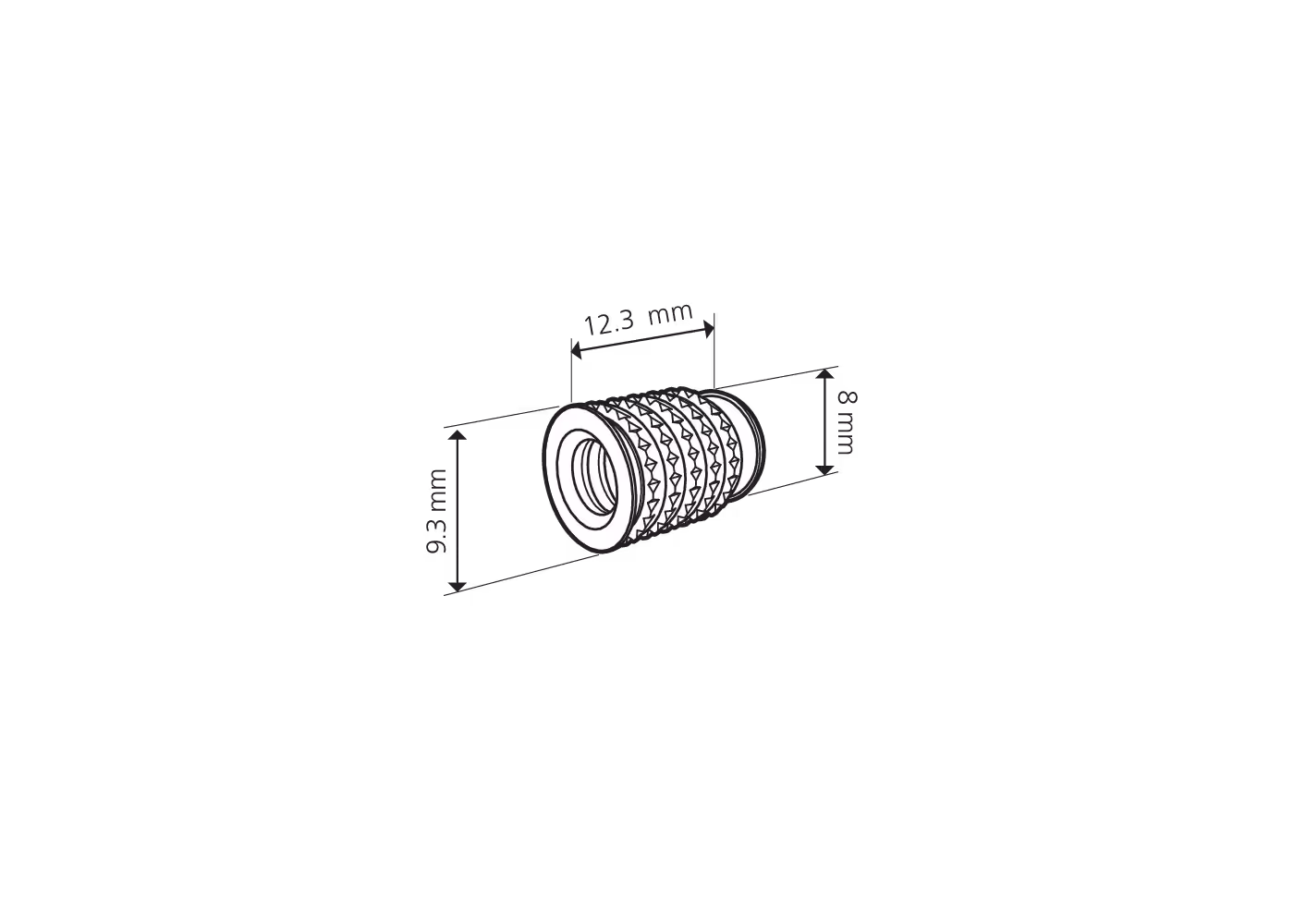 Insert fileté Cabineo M6 2