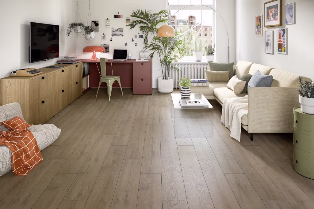 Lame de sol stratifié hydrofuge EGGER Brown Turin Oak 2