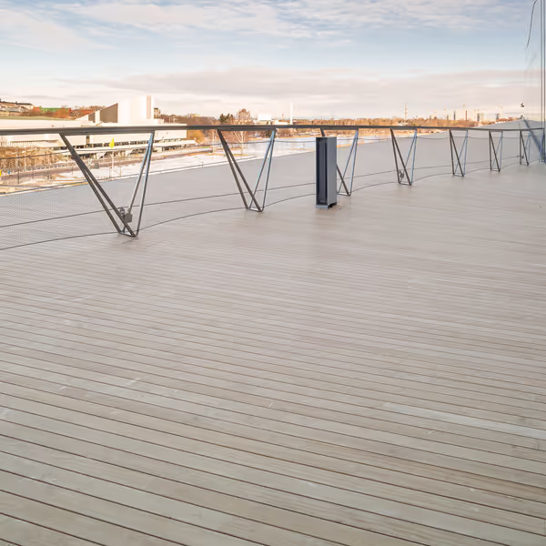 Terrace of the Oodi national library in Helsinki
