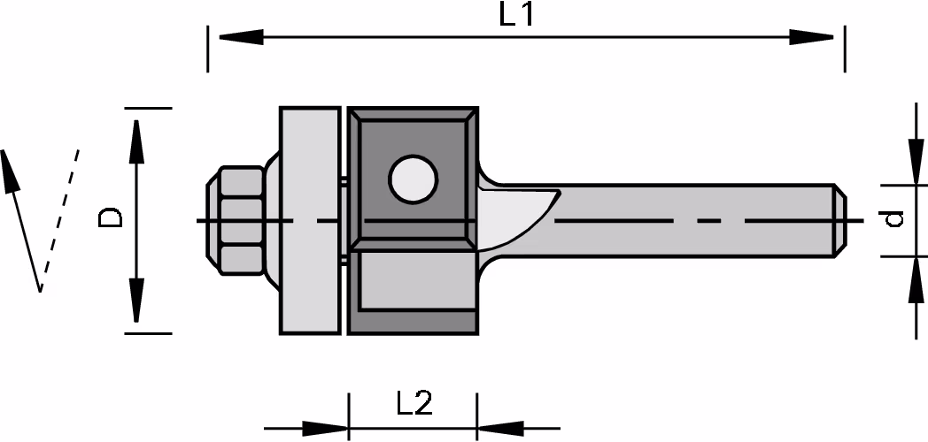 Flush trim cutters with carbide inserts and ball bearing guide LEUCO 2