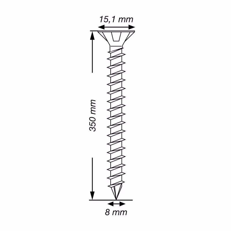 Vis à bois SPAX inox A4 tête fraisée Ø 8 mm 5