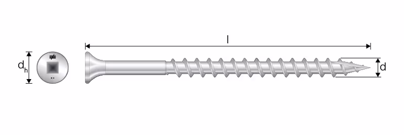 SS3DSC Vis pour terrasse bois résineux - Inox A2 3