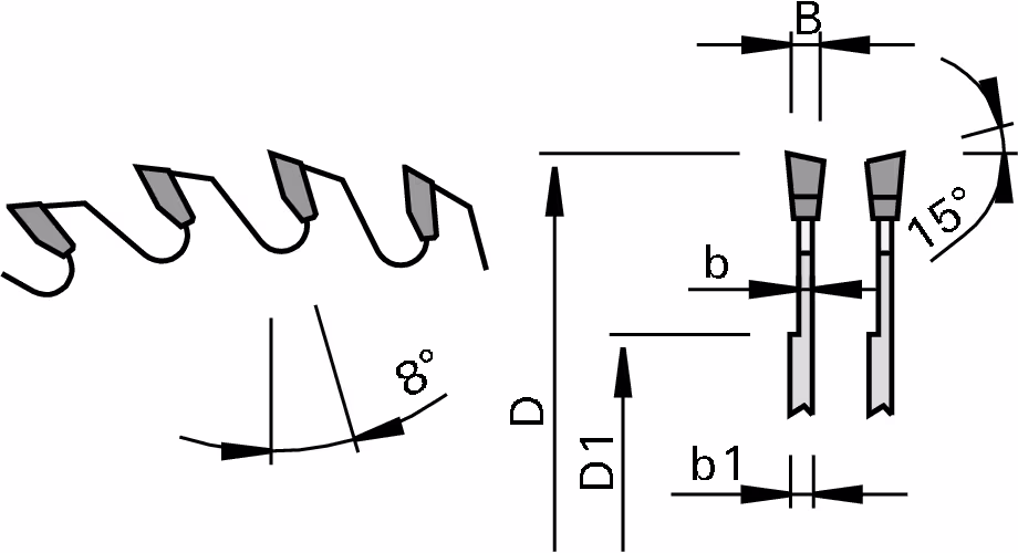 HW sizing saw blades, reduced kerf “WS” 2