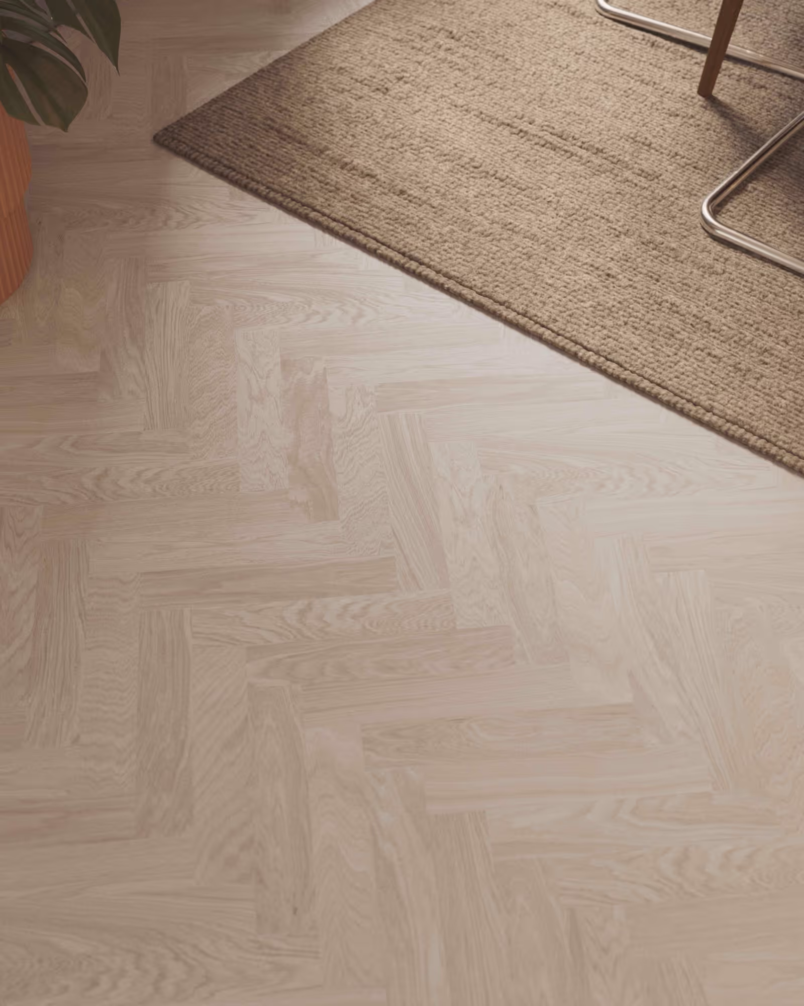 Parquet bâton rompu Bjelin Woodura Boden chêne Powder White classique 3