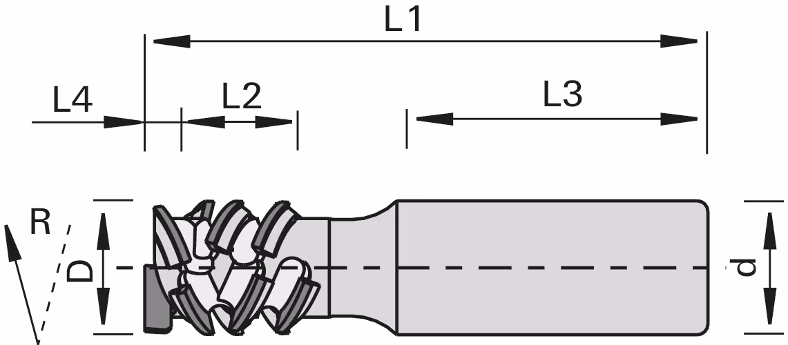 High-performance shank cutter p-System CM DP, DP cutters for 2