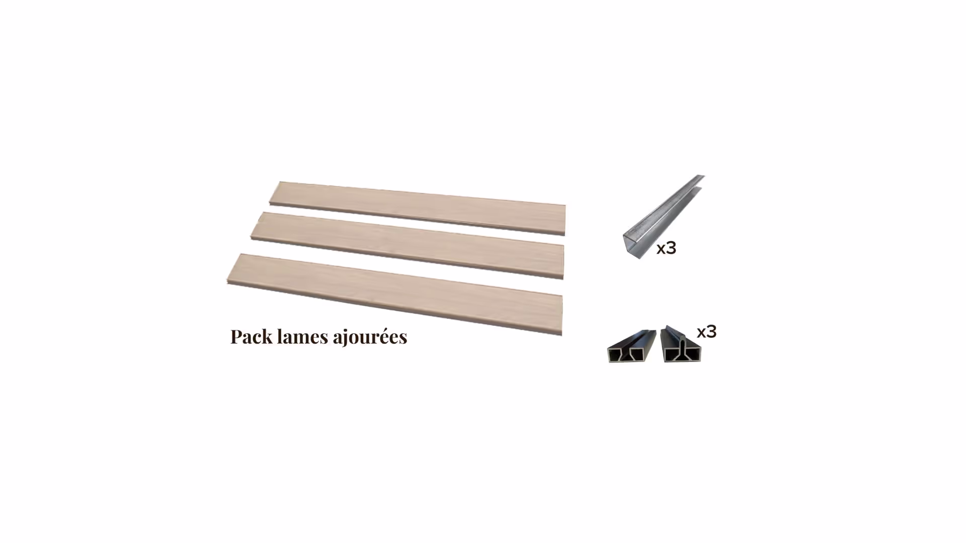 Clôture Pack 3 Lames ajourées Océwood® Boréale Infinite