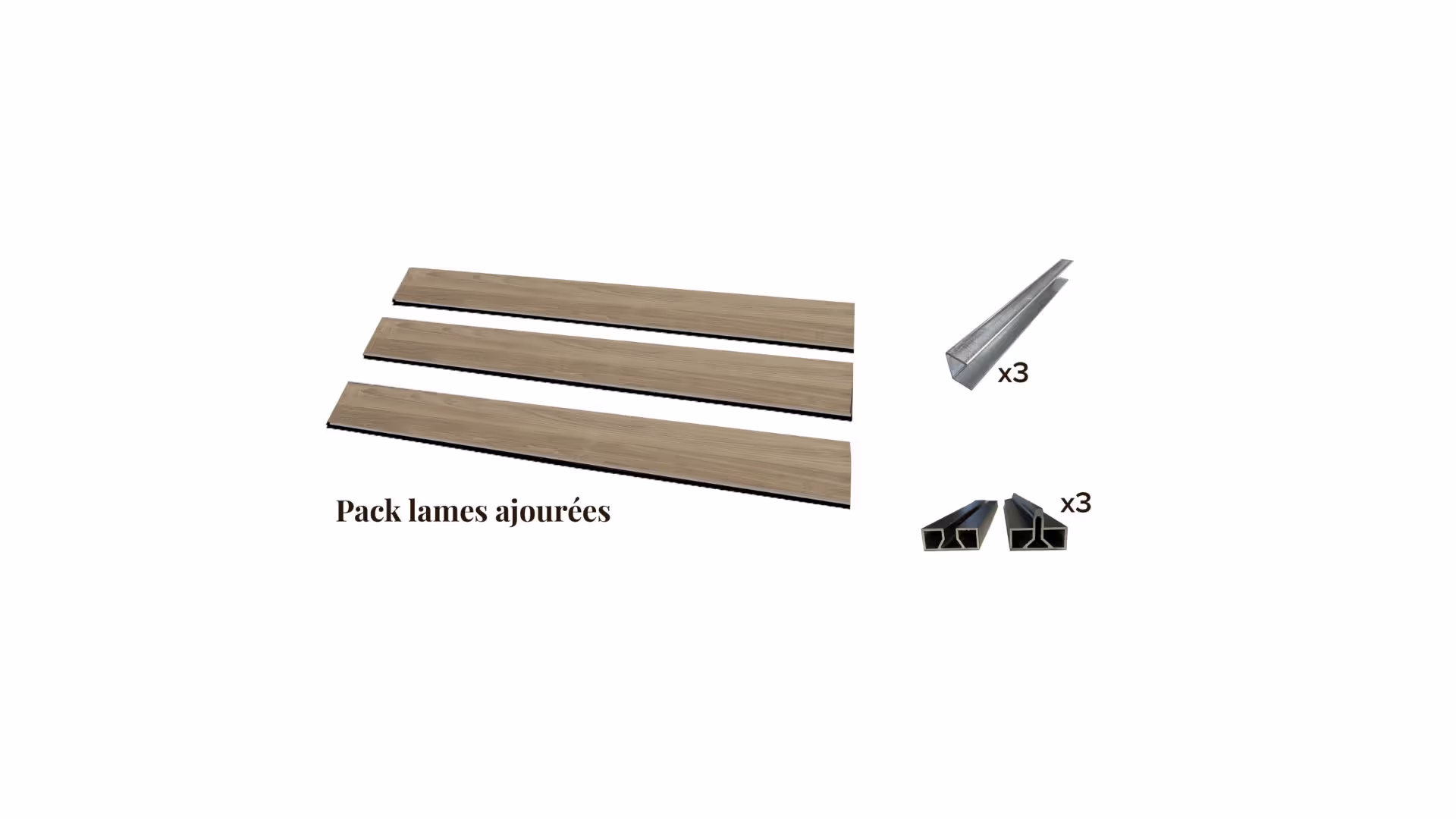 Clôture Pack 3 Lames ajourées Océwood® Tech.Sture®