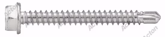 Hex head self-drilling screws with with serrated flange, zinc-plated steel 2