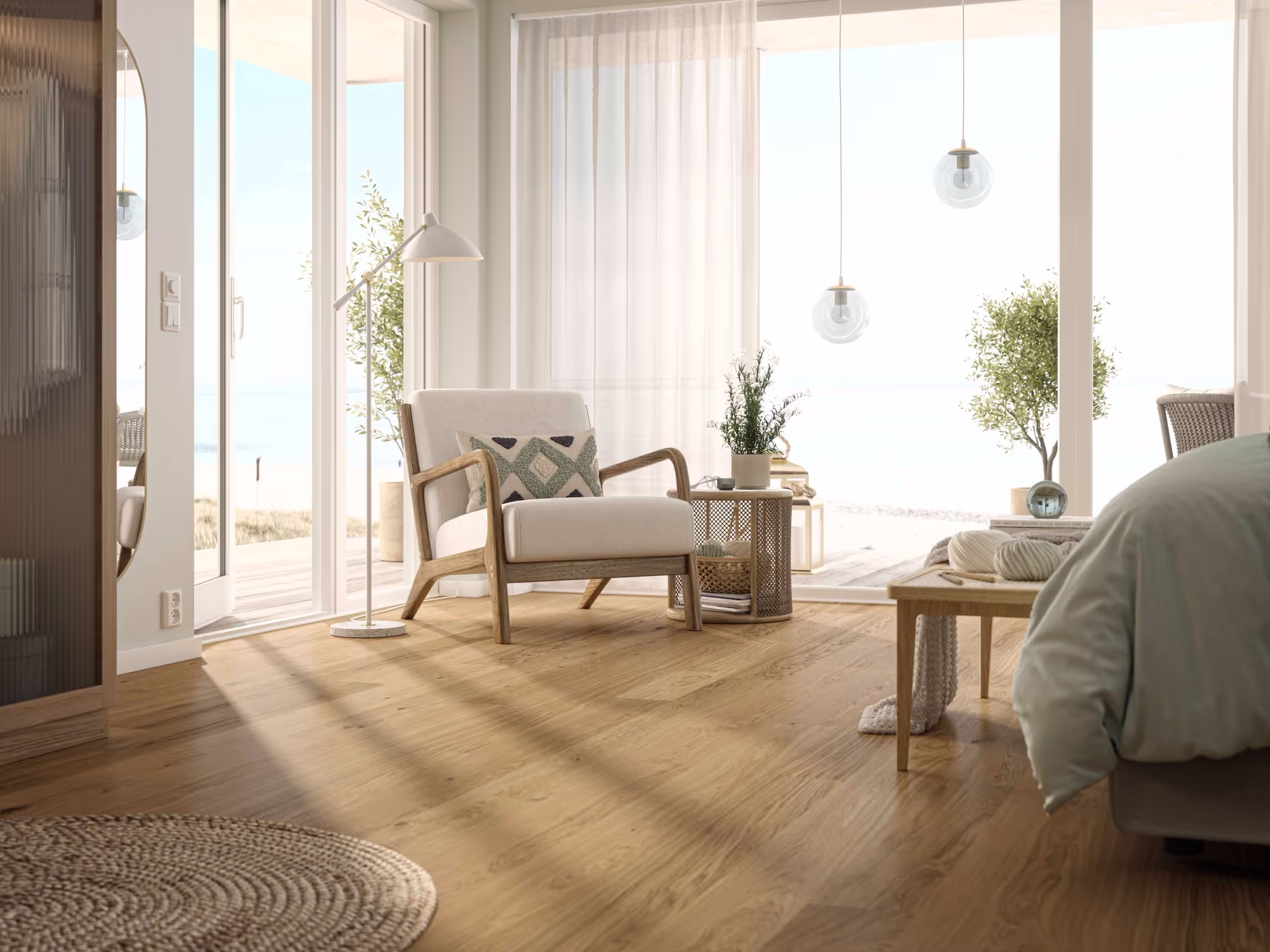 Lame de parquet hybride Bjelin Woodura Gryt chêne Natural 2