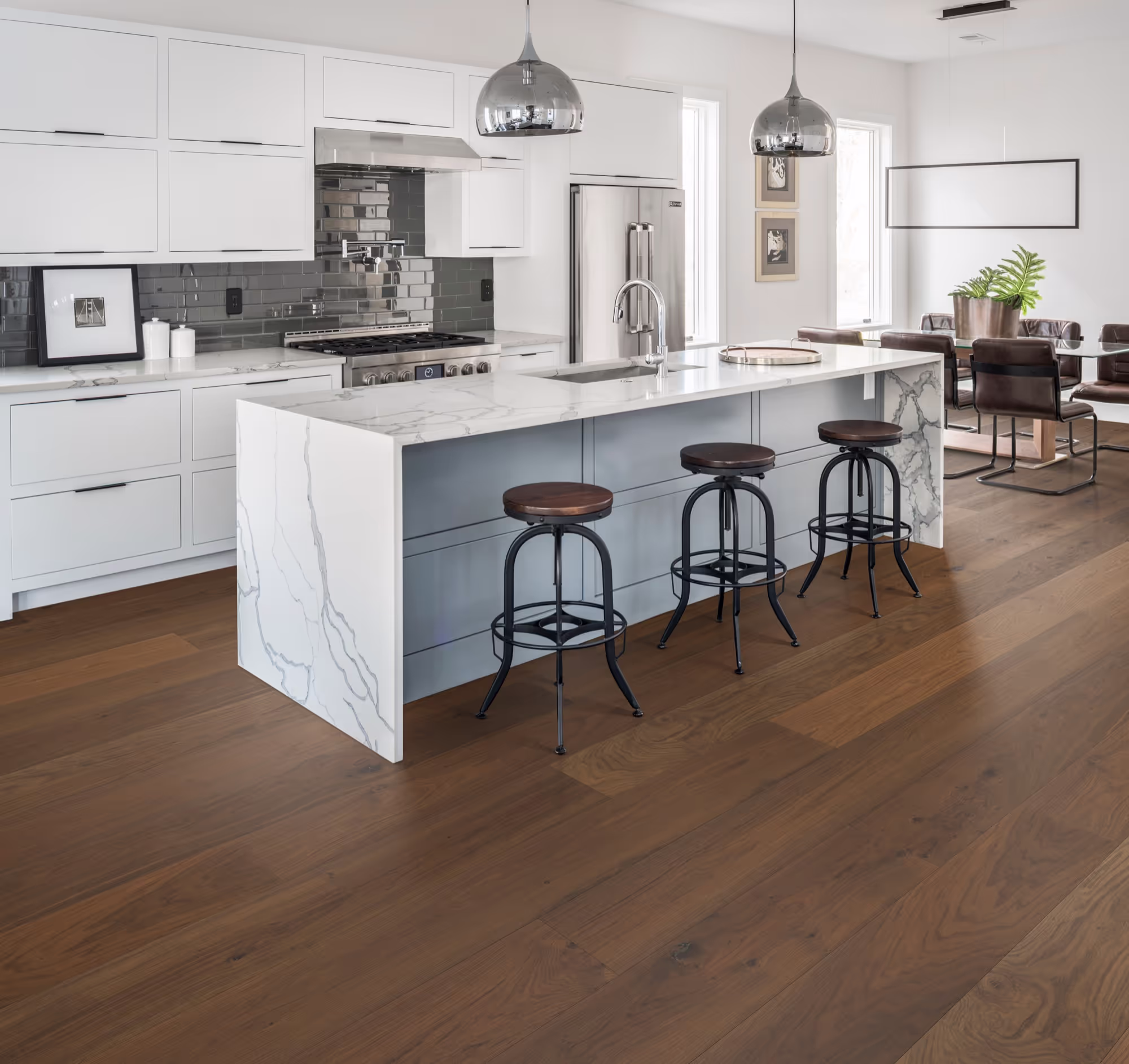 Lame de parquet hybride Bjelin Woodura Starby chêne Medium Smoked 2
