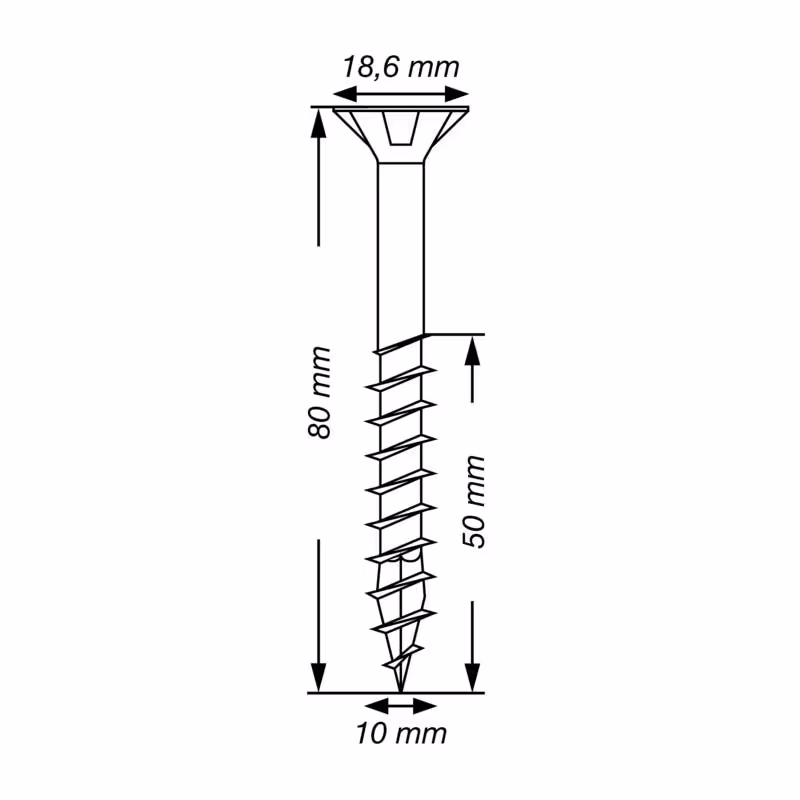 Vis à bois SPAX WIROX tête fraisée Ø 10 mm 5