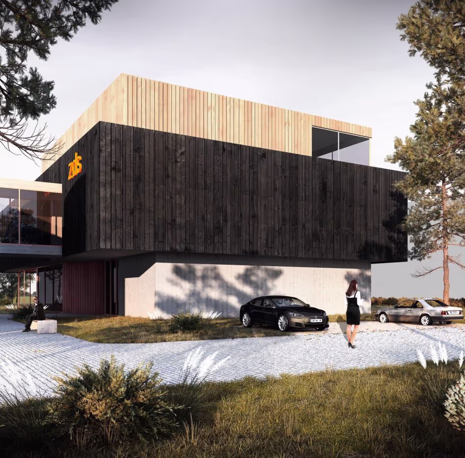 Charred timber cladding in Accoya