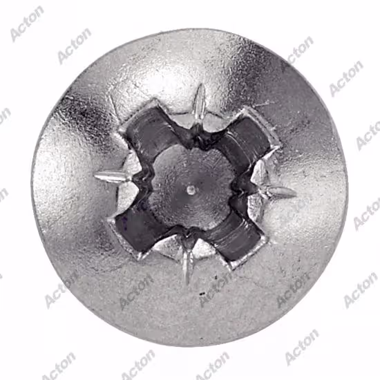 Cylindrical head pozidriv machine screw, A4 stainless steel, DIN 7985 Acton 3