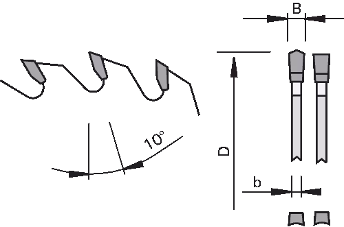 HW sizing saw blades LEUCO, LowNoise “DA-F DU” 2