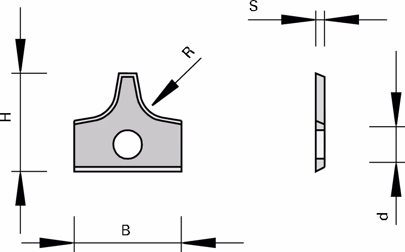 HW indexable rounding inserts with 2 radii and foot angle 2