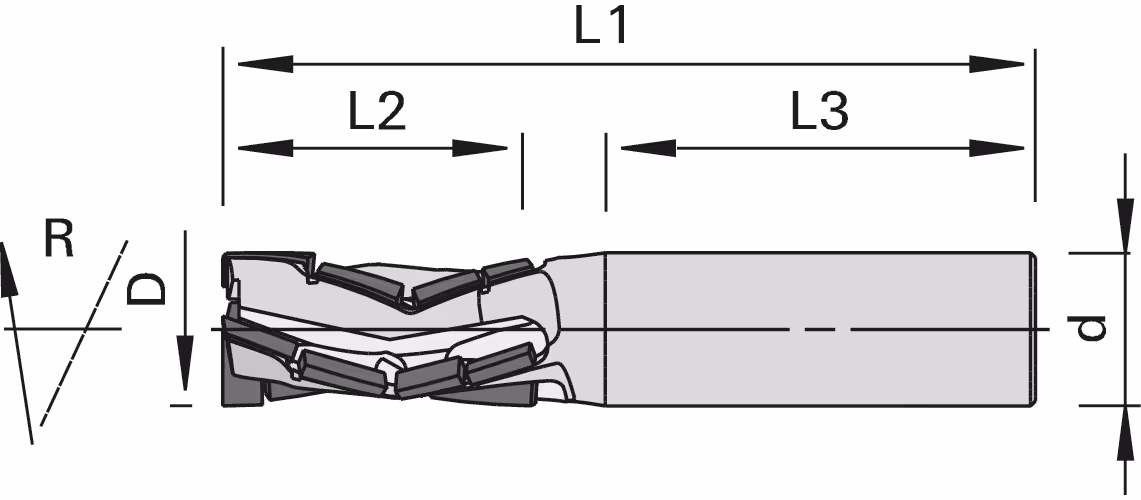 CM DP high-performance shank cutters LEUCO, Z=4+4 2