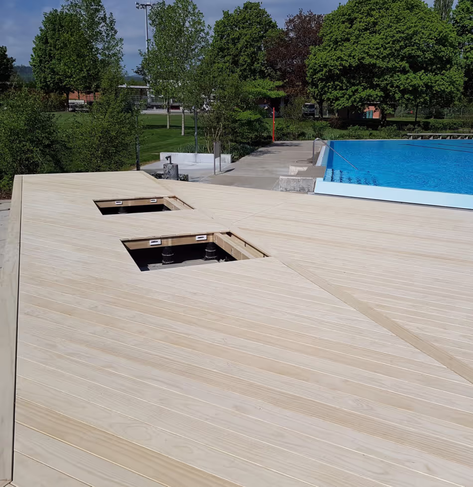 A public outdoor pool terrace at Schachen, Switzerland