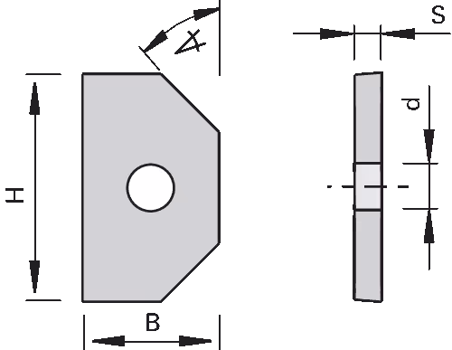 HW reversible inserts for scrapers with 2 cutting edges, Scraper knives 4