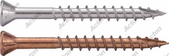 Decking screw, reduced countersunk head six-lobe, A2 stainless steel Acton 2