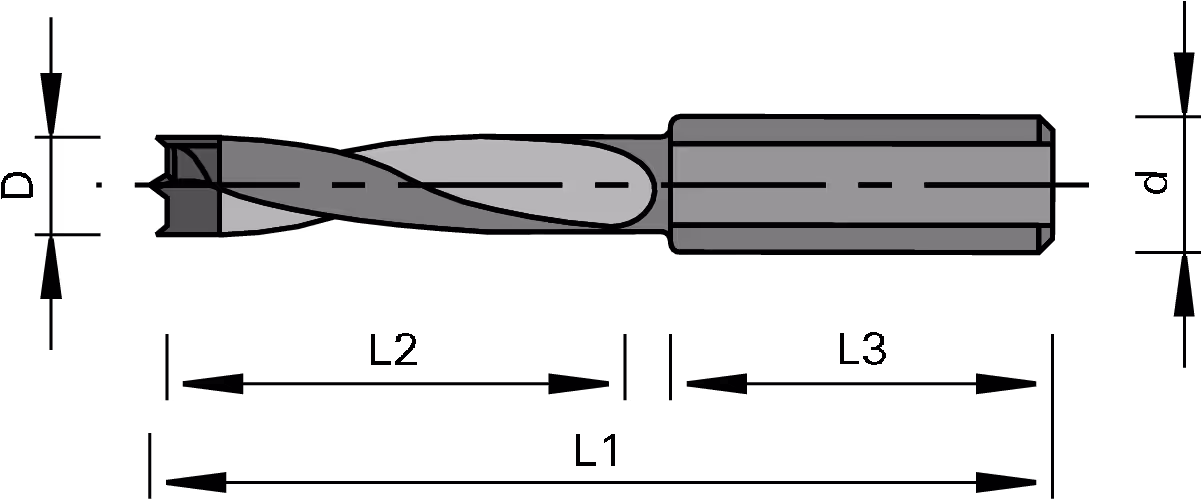 HW dowel drills LEUCO, without land 2