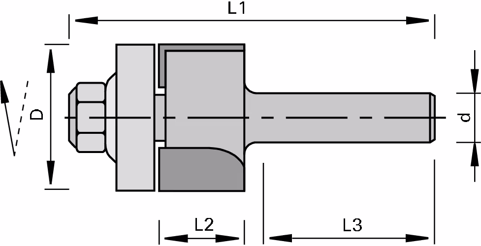 Flush trim cutters with brazed carbide and ball bearing guide LEUCO 2