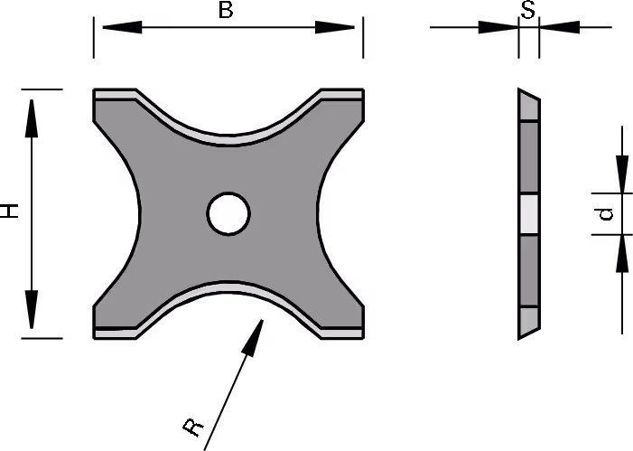 HW symmetrical rounding reversible inserts with 2 radii LEUCO 2