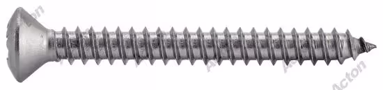 Raised countersunk head pozidriv sheet metal screw form C, A2 stainless steel, DIN 7983 2