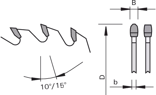 HW panel sizing saw blades LEUCO, Q-Cut “TR-F K” 2