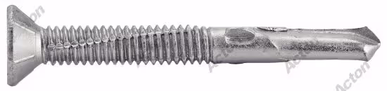 Self-drilling screws with with wings, serrated countersunk head six-lobe, A2 stainless steel 2
