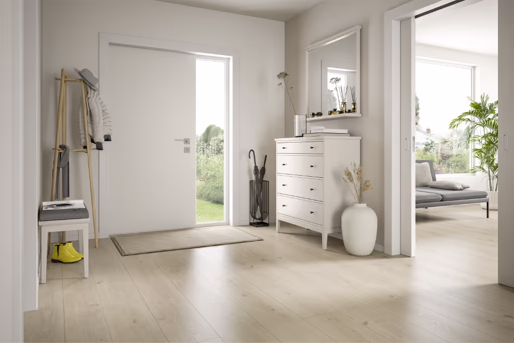 Lame de sol stratifié hydrofuge EGGER Cream Seefeld Oak 2