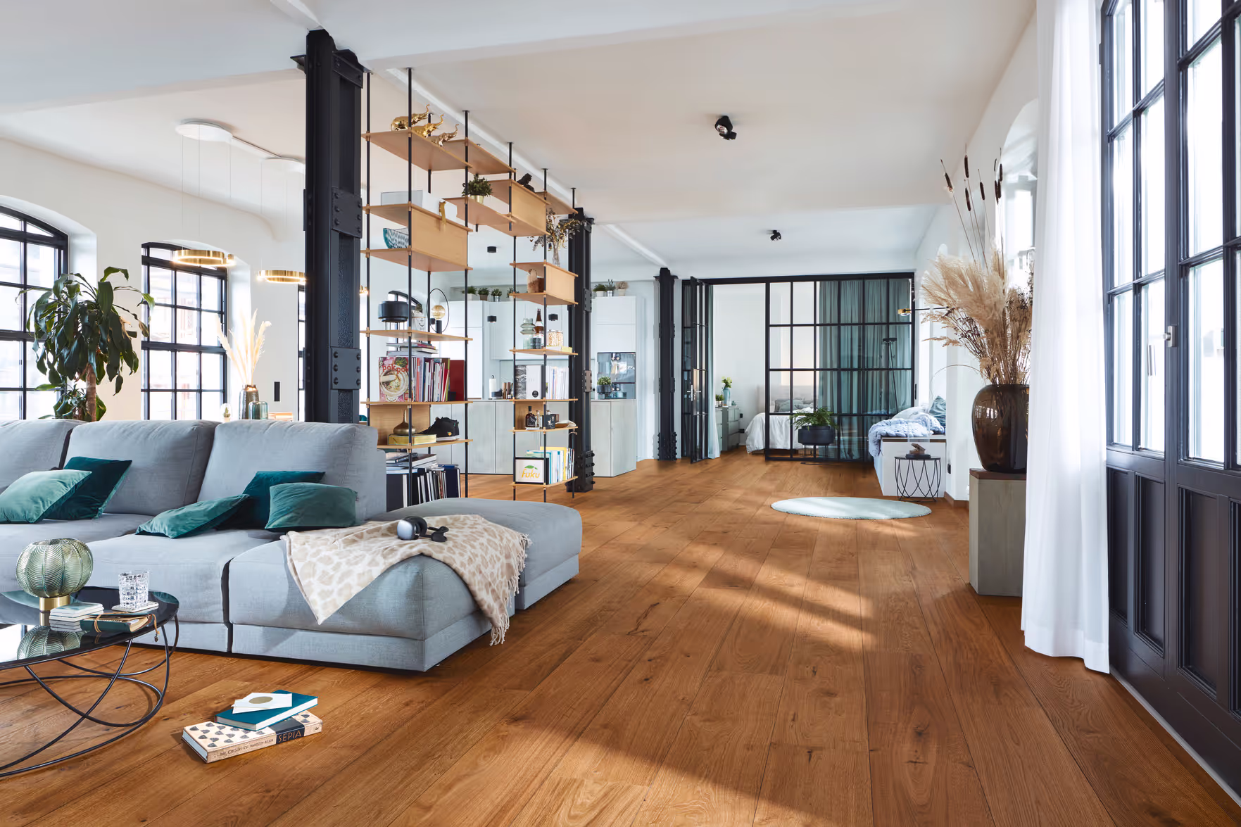 Lame de parquet contrecollé MEISTER Lindura HD 400 chêne Authentic chestnut brown oak 3