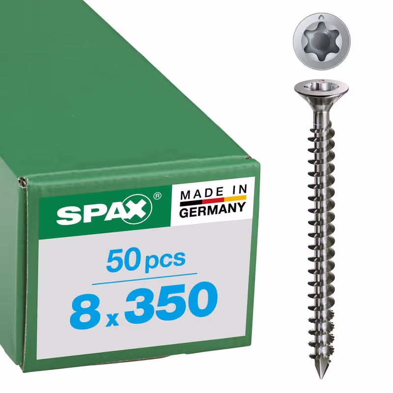 Vis à bois SPAX inox A4 tête fraisée Ø 8 mm 2